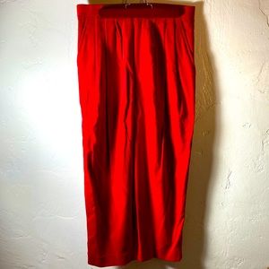 COMME des GARÇONS size S high waisted and cropped red velvet pant